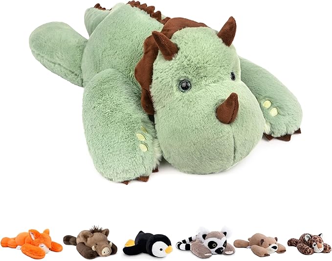 Niuniu Daddy Weighted Dinosaur Stuffed Animal for Kids & Adults, 22 Inch 3.3lb Large Plush Toy with Soft Fur, Weighted Plushies Pillow for Sensory Calm, Huggable Gift for Everyday Comfort