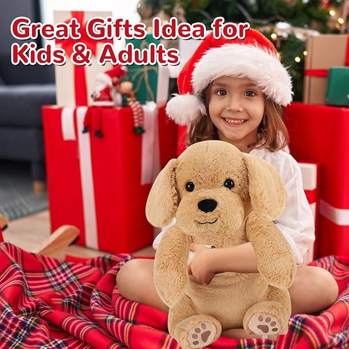 gnomantic Yellow Lab Weighted Stuffed Animals - 28 Inch 5.0 Pounds Weighted Plushies Labradoodle Stuffed Animal - Large Dog Plush Pillow - Cute Plush Toy Gifts for Kids & Adults (28" 5.0 lbs)