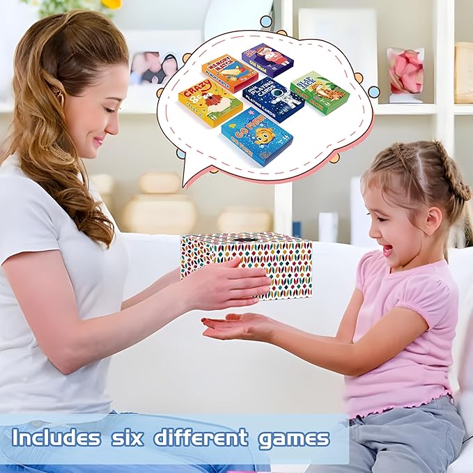 Kids Card Games,24 Decks,Go Fish, Old Maid, Crazy Eights, Memory Match, Slap Jack, Space Playing Cards, Family Game Night Classic Table Games, Stocking Stuffers for Kids Toddlers
