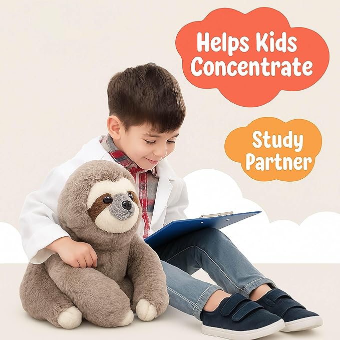 Cuddle Buds 3lbs Weighted Sloth Stuffed Animal for Sensory Needs, 20'' Sloth Plush Large, Weighted Stuffed Animals for Adults, Soft Plush Toy Gift for Kids and Adults, Giant Plushies