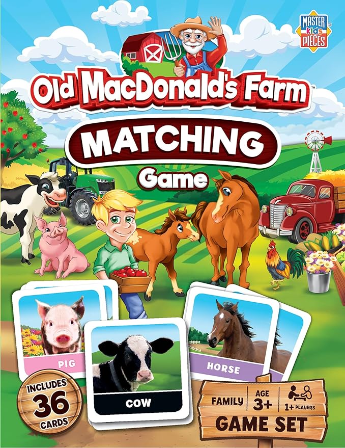 MasterPieces Kids Games - Old MacDonald's Farm Matching Game - Game for Kids and Family - Laugh and Learn