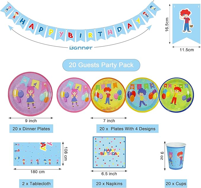Kitchen ELEAR 103 PCS Birthday Plates Napkins Tableware My Name is Chicky Birthday Party Supplies for Boys Girls Kids for 20 Guests plus Extra 20 purple Big plates with a picture of a girl