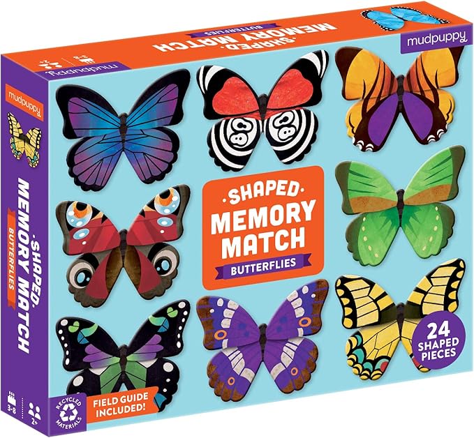 Mudpuppy Butterflies Shaped Memory Match, Multicolor