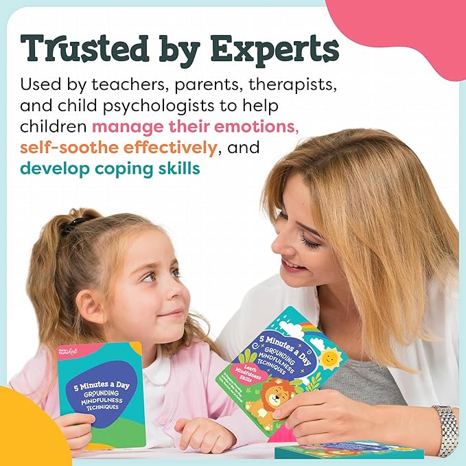 Mindfulness Cards for Kids - Social Emotional Learning Tools, Coping Skills, Self-Regulation Flash Cards, Therapy Resources, Preschool, Special Needs, ADHD, Autism, Counseling Supplies, Learning Game