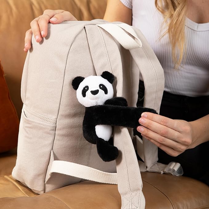 HUGIMALS Hug Babies Bowie the Panda Cute Mini Plush Stuffed Animal for Kids | Soft & Cuddly Portable Comfort Adorable On-The-Go Companion for Travel School & Adventures Ages 2+