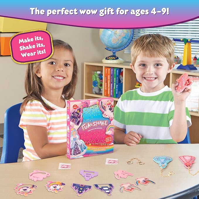 Shake-its Glitter Craft Kits, DIY Art Kit for Kids - Fun Shake Art Supplies, Creative Arts and Crafts Activity Gifts for Girls & Boys Ages 4 5 6 7 8 9 (Unicorns & Princesses)