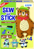 EZCRA Bear & Animal Sewing Kit for Kids Ages 4-8, No-Mess Felt Craft Projects, 4 Easy Beginner Learn-to-Sew Arts & Crafts for Boys and Girls