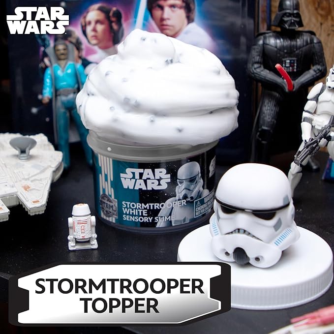 STAR WARS Stormtrooper White Slime, 8oz Pre-Made Slime, Party Favors for Kids, Perfect for Goodie Bags, Desk Toys, Star Wars Merch, Toys, Great Gifts for Adults & Kids