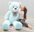 MorisMos Giant Teddy Bear 4 Feet, 47inch Big Teddy Bear Stuffed Animal Plush for Girlfriend, Boyfriend, Light Blue