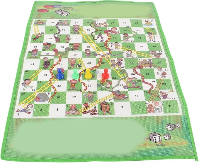 Ladder Board Game Flying Chess Fun Foldable Portable Desktop Aeroplane Chess Set for Family Travel Camping Plastic Non Woven Fabric 60x45cm 4 Pieces 1 Dice Storage Bag