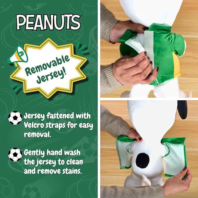 Peanuts Snoopy Soccer Plush Cuddle Pillow Buddy, Kids Bedding Super Soft Sports Pillow, 17" Tall, 2026 World Soccer Tournament (Officially Licensed Product) by Franco Collectibles