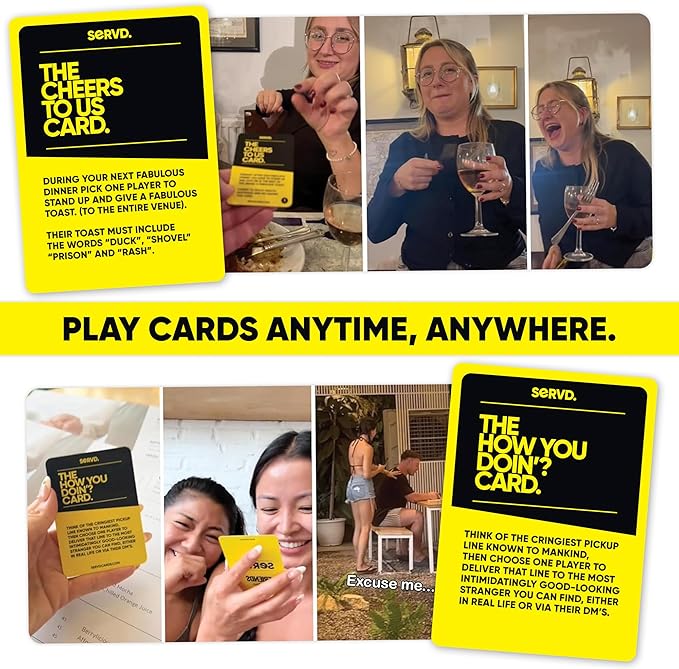 Hasbro SERVD Friends Edition Party Game – Hilarious Real-Life Card Game for Adults – Inject Fun and Strategy into Time with Friends – 2-10 Players – Ages 17+