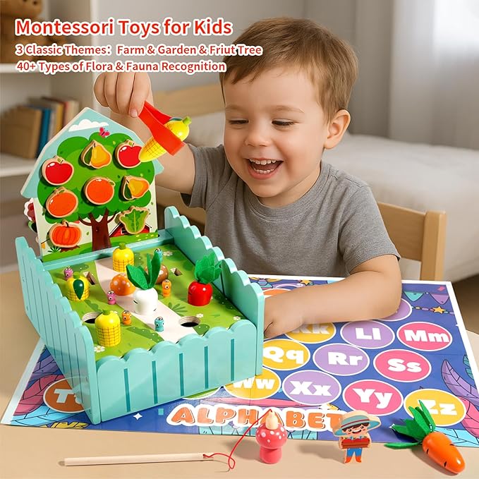 INIFEIDALA Toddlers Montessori Wooden Educational Toys for 2 3 4 Year Old | Birthday Gifts for Boys & Girls,Preschool Learning Toys for Speech Therapy & Fine Motor Skills Development