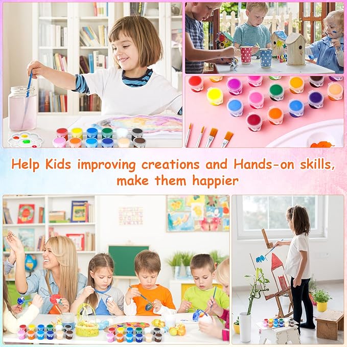 2 Pack Mini Acrylic Paint Set,12 Colors Acrylic Paints Strips for Adults Craft Paint,28 PCS Painting Kit Container Strips Storage, Perfect for Home Birthday Party Favors……