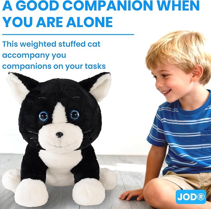 JOD® 27 Inch Weighted Black Cat Plush, Weighted Black Cat Stuffed Animal, 5 Lbs Cute Plushies Soft Pillow Toy Gift Cuddle Plushies Pillow Giant Cat for Kids Adults (71 CM)