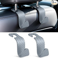 SINGARO Universal 2 Pack Car Seat Headrest Purse Hook, Carbon Fiber Back Seat Hook Storage Organizer Hanger for Purse Handbag Coat, Car Interior Accessories(Gray)