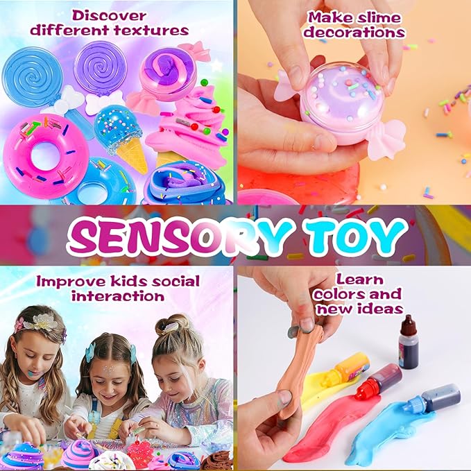 Mini Party Slime Kit for Girls and Boys, Max Party Favors Slime Making Kit to Make Butter Cloud and Foam Slime, Stress Relief Toys, DIY Slime Supplies for Girls and Boys
