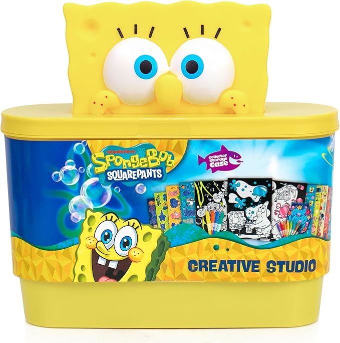 Horizon Group USA Sensory Slime Studio, Scented Slime Kit with Mix-Ins, Charms, and Storage Case, Spongebob Squarepants