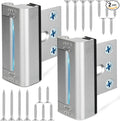 Home Security Door Reinforcement Lock, Upgraded Front Door Locks for Kids Safety Withstand 800 lbs, Child Proof Door Lock, Extra Door Lock from Inside Prevent Unauthorized Entry (2 Pack, Silver)