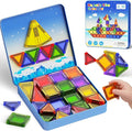 WMXDU 60 PCS Magnetic Tiles Travel Set for Kids, Portable Magnetic Building Blocks with Tin Box, Car Rides Airplane Road Trip Activities, Birthday Gift for Boys