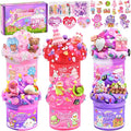 LAWOHO 6 Pack Pink Slimes, Clear Butter Cloud Slime Kit for Girls Ages 8-12, Non-Stick Kids Slime Party Favors Toys with Cute Add-Ins, Birthday Goodie Bag Stuffers Easter Valentines Day Gifts for Kids