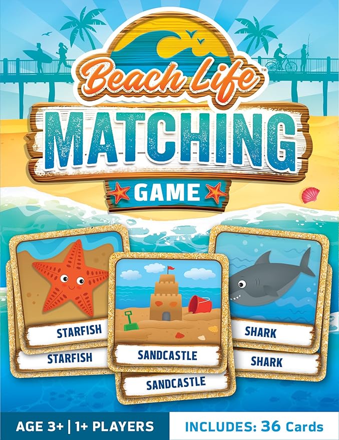 MasterPieces Officially Licensed Beach Life Picture Matching Card Game for Kids and Families