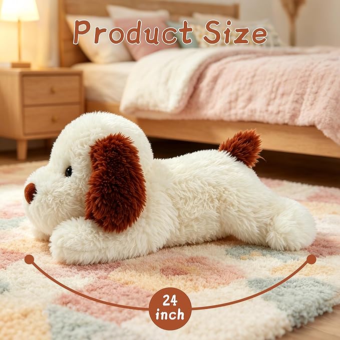 24 in Dog Weighted Stuffed Animals, 4 lbs Stuffed Dog Plush for Adults and Kids, Weighted Stuffed Dog Gifts on Christmas, Birthday, Valentine's Day