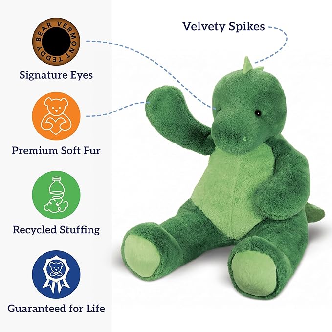 Vermont Teddy Bear Giant T-Rex Stuffed Animal | 4 Foot Dinosaur Plush Toy from Giant Cuddle Collection for Kids and Adults | Hand Finished in Vermont USA