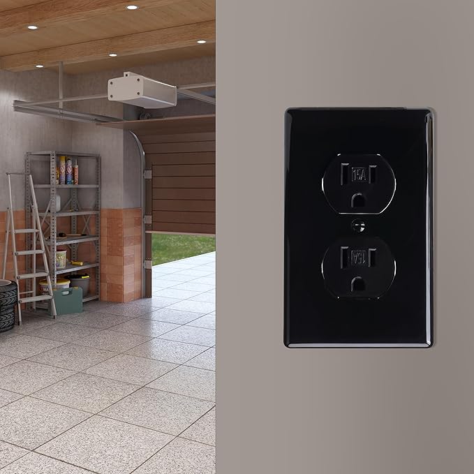 Bates- Duplex Wall Plate, 20 Pack, Black, Electrical Outlet Cover Plates, Wall Outlet Cover