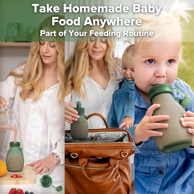 Haakaa Flexi-Prep, Store & Feed Combo, Breastmilk Storage & Baby Food Freezer Tray Set with Silicone Freezer Trays, 1000ml Silicone Storage Bag & Refillable Baby Food Pouch