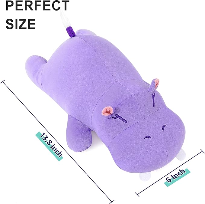 Onsoyours Original Hippo Weighted Stuffed Animals - 13.8" 1.8lbs Kawaii Comfort Hippopotamus Plush, Soft Hugging Plushies Toys Gifts for Kids & Adults