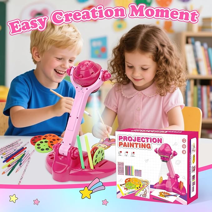 Hoarosall Drawing Projector for Kids Art and Craft Kit Includes Colored Pencils Crayons and Coloring Books Unicorn Drawing Kit Perfect Projector for Drawing Activities