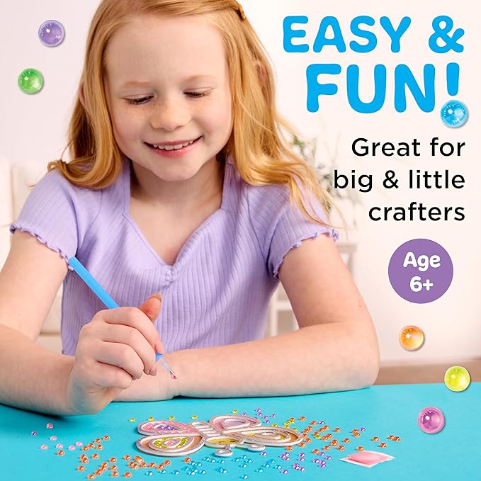 Creativity for Kids Bubble Gem Super Sticker: Butterfly - Mini Diamond Painting Kits for Kids, Arts and Crafts for Kids, Small Gifts for Spring for Girls (Ages 6+)