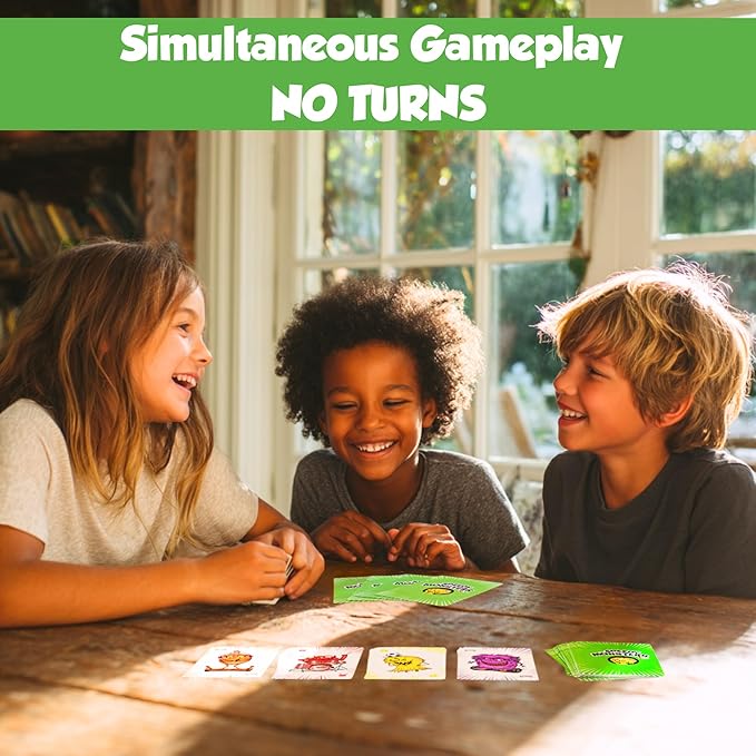 Speedy Monsters - Card Games for Kids Ages 4-8, Fast-Paced and Easy to Learn. Fun, Colorful Monster Match Game. No Reading Required. No Turns, Everyone Plays at Once. for 2-6 Players