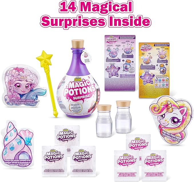 Oosh Potions Slime Surprise (Purple) by ZURU DIY Slime Kit with Sparkles, Beads, Glittler, Stress Relief, Party Favors, Magical Fluffy Putty Slime for Kids and Girls Ages 6+