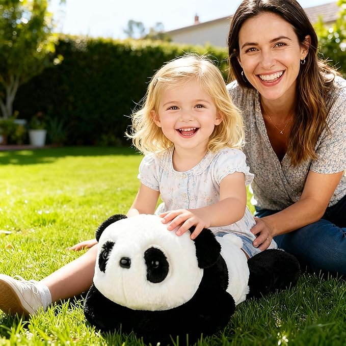 Niuniu Daddy 20" | 3.3 Pound Panda Weighted Stuffed Animals Plush Toys, Large Pillowfort Plush Animals for Kids Adults, Heavy Beads Big Body Pillow for Presents Birthday Christmas Holiday