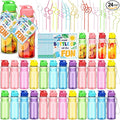24 Set Water Bottles Bulk with Straws 18 oz End of The Year Gifts for Students Kindergarten Sports Water Bottle Summer Graduation Student Gifts from Teacher for School Classroom Party