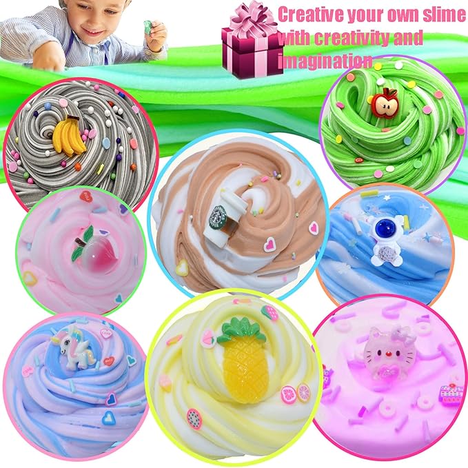 Slime Set Butter Slime Kit 24 Packed Two-Toned Containers, Assorted Colors and Designs，Soft and Bouncy Non-Sticky Slime Party Gifts for Girls and Boys
