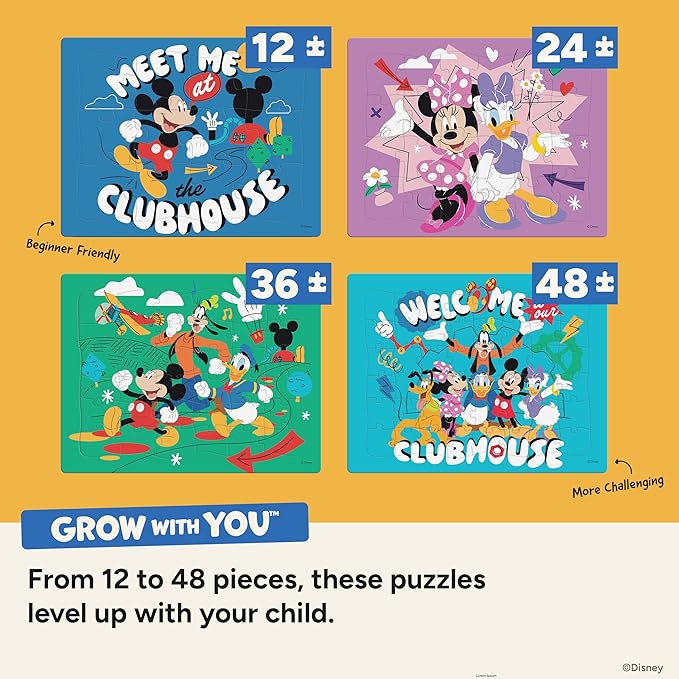 Disney Junior Mickey and Friends - CEACO Tray Puzzles 4 Pack - Made for Kids Ages 4+