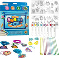 Ooly 73 PC DIY Shrinking Art Kit with 8 Paint Markers, Includes 48 Plastic Pre Cut Charms, 15 Colored Ball Chains and 2 Colored Cords, No Mess Creative Activity Jewelry Making Kit