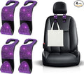 Ohleats 4 PCS Bling Car Seat Headrest Hooks, Crystal Rhinestone Back Seat Hanging Storage Organizer, Vehicle Seat Hanger Holder for Purse Handbag Coat, Interior Car Accessories (Purple)
