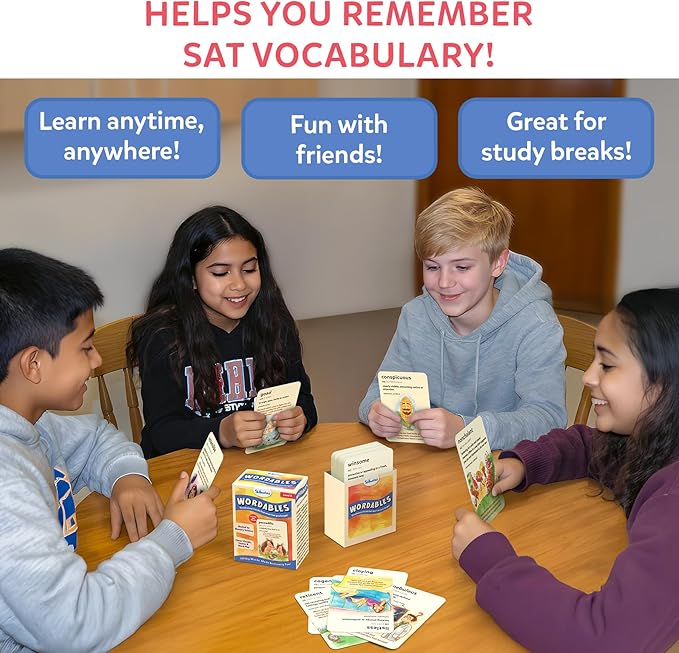 Skillmatics Vocabulary Flash Cards for SAT Prep – Learn 100 Words with Wordplay, Visuals & Soundplay, Study Aid & Educational Gift for Ages 12, 13, 14 & Up, Screen-Free Language Game