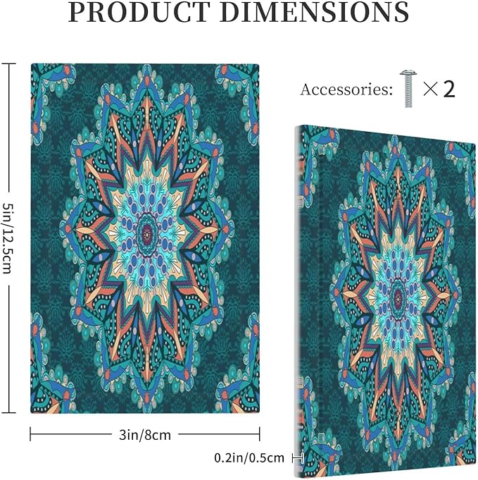 Light Switch Cover Plate Boho Hippie Colorful Mandala Wall Plate Cover 1 Gang Blank No Device Decorative Outlet Covers Electrical Switchplate for Bathroom Home Decor