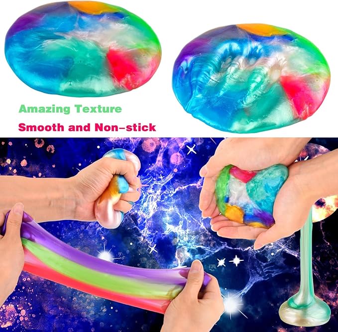 Galaxy Slime Party Favors with 75 Pack Mini Slime kit,Valentines Slime Kit for Classroom Prizes, Christmas Stocking Stuffers, Goodie Bag Stuffers for Kids Boys Girls