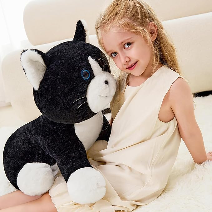 JOD® 27 Inch Weighted Black Cat Plush, Weighted Black Cat Stuffed Animal, 5 Lbs Cute Plushies Soft Pillow Toy Gift Cuddle Plushies Pillow Giant Cat for Kids Adults (71 CM)