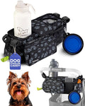 Dog Stroller Caddy Organizer with Poop Bag Dispenser, Treat Pocket, Water Bowl – Dog Stroller Accessories with Insulated Cup Holders, Pet Storage & Non-Slip Fit for 14"-19" Wide Handlebars - Paws