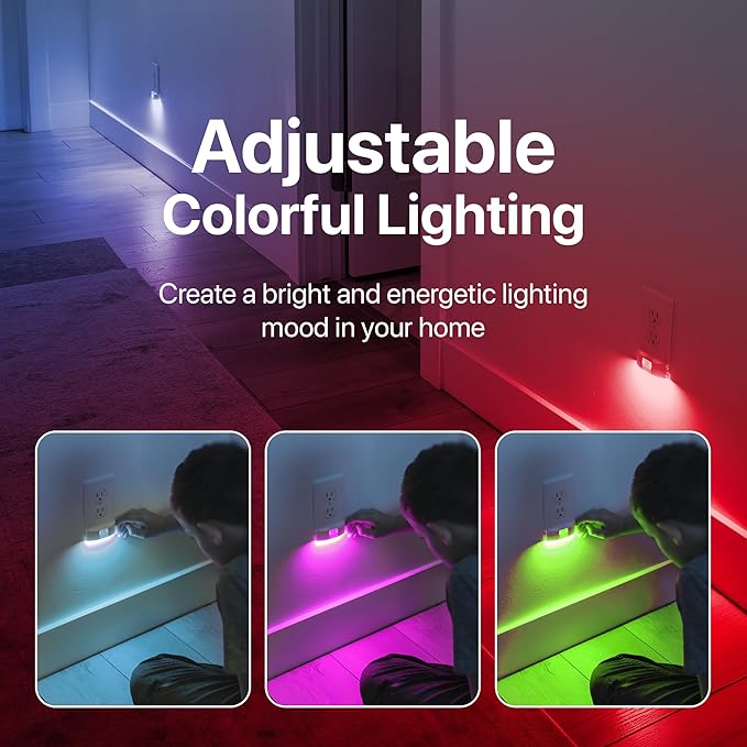 1 Pack - SnapPower Multi-Color GuideLight – Outlet Cover RGB Lights, Customizable Ambient Lighting/Mood Lighting for Home, Kitchen, Gaming Room, Kids Bedroom, Nursery, Holiday Decor (Ivory, Duplex)