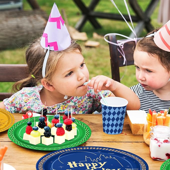 120pcs Magical Wizard Plates Napkins Party Decorations Cartoon Disposable Paper CupsTableware Set Cartoon Party Supplies for Kids Birthday Decor 30 Guests