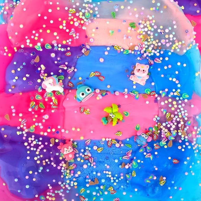 6 Pack Slime kit, Pink & Blue Slime for Kids, Butter Cloud Clear Slime Set Party Favors for Boys Girls Ages 8-12, Soft Sensory Toys Goodie Bag Stuffers, 4-10 Year Old Girl Birthday Gift