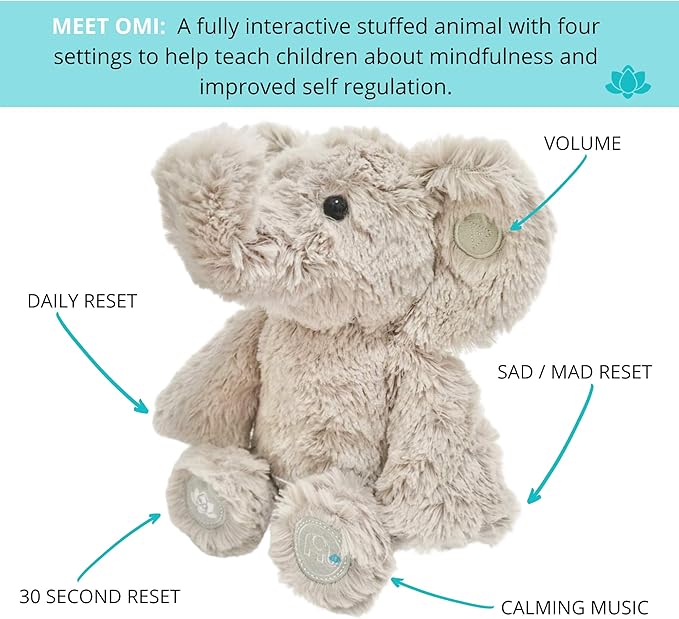 Omi The Elephant Meditation & Learning Toy - Mindfulness & Social Emotional Learning for Kids - Calm Down & Emotional Regulation Tool